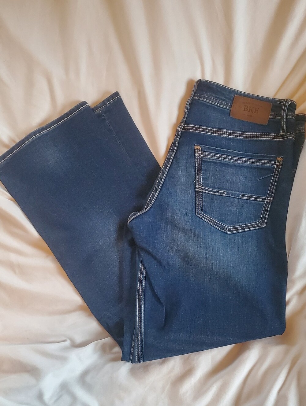 BKE Jake Durable Denim Tough Wear Stretch Bootcut Jeans, 36x32 (Actual W36/L31)